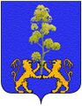 d’azzurro, alla pianta di ferula al naturale, sostenuta da due leoni d’oro, affrontati e contra rampanti